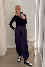 Broek Drapy Satin Balloon 'Fayla' - Black - Neo Noir