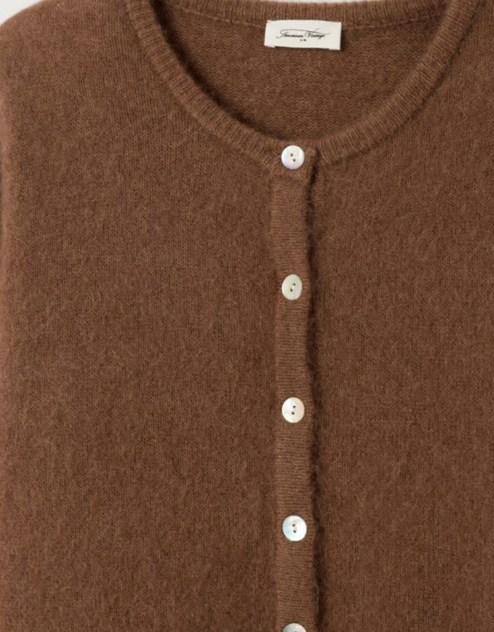 American Vintage Cardigan 'Vitow' - Chocolat Chine - Vito19E -  American Vintage