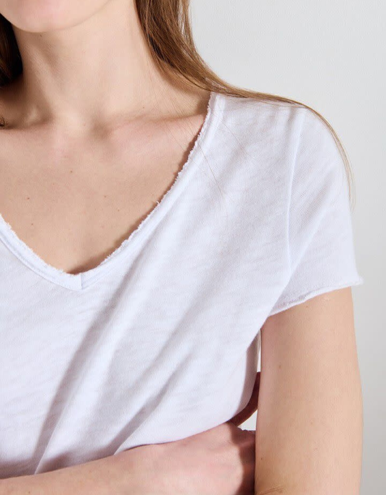 American Vintage T-Shirt V-Hals 'Sonoma' - White - Son02AG - American Vintage