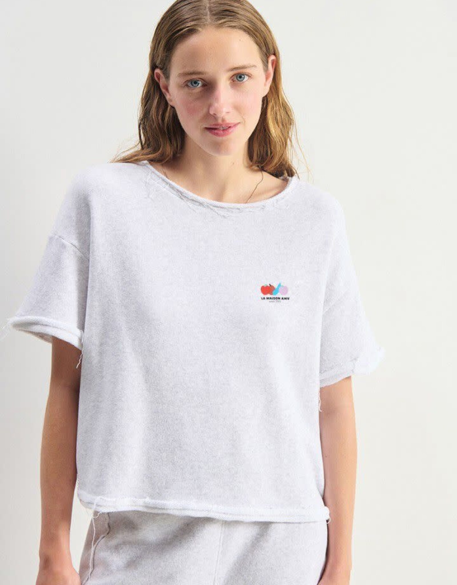 American Vintage Sweater Korte Mouw 'Atubay' - Arctique Chine - Atu02A -  American Vintage