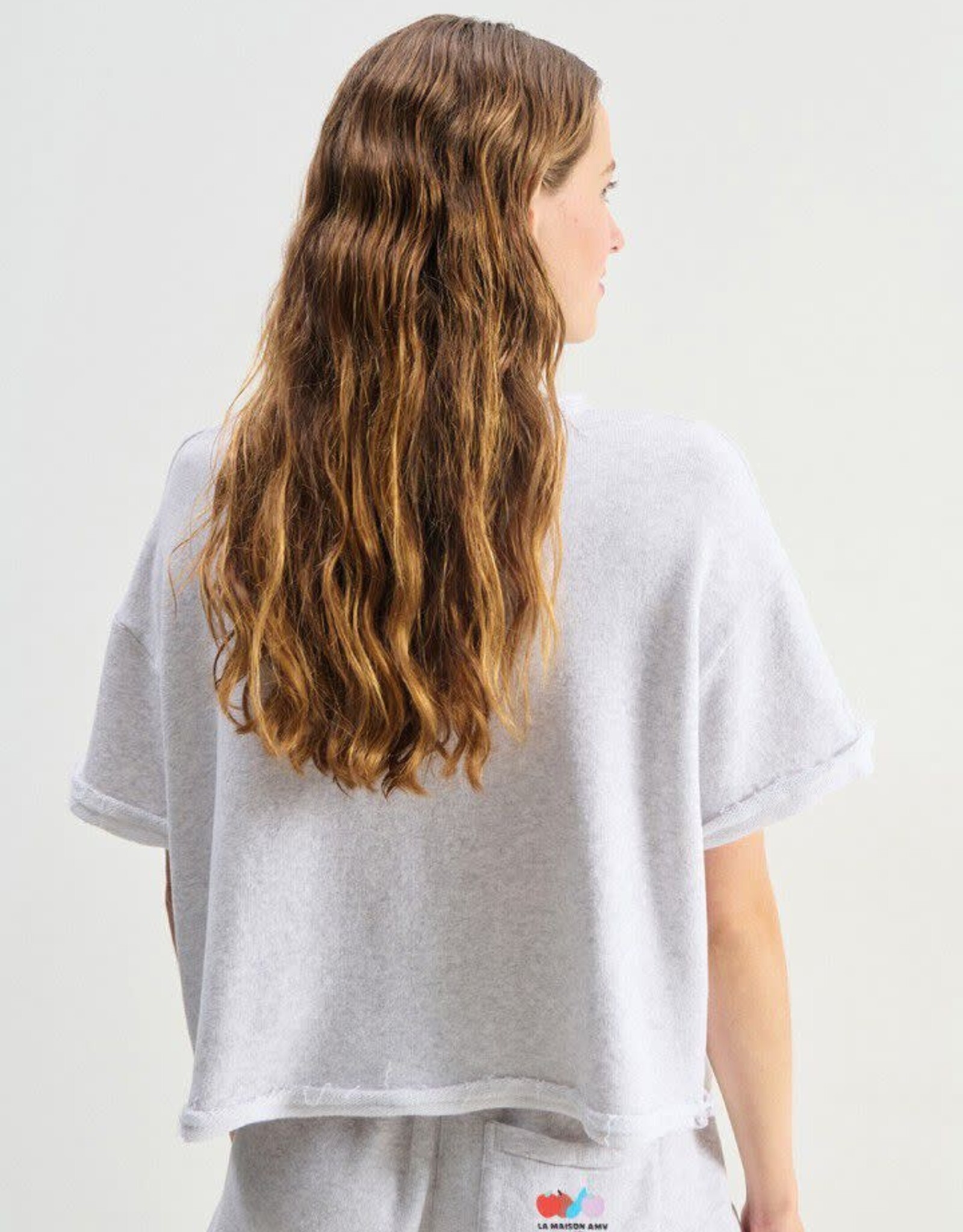 American Vintage Sweater Korte Mouw 'Atubay' - Arctique Chine - Atu02A -  American Vintage