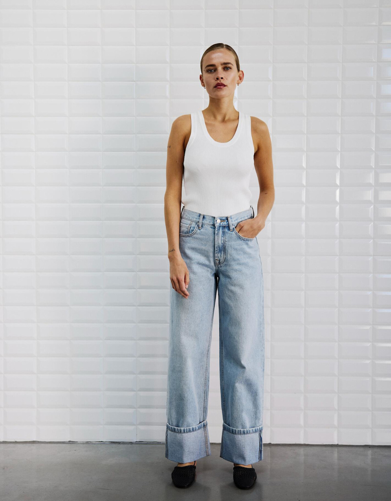 Withblack Jeans Turn Up 'Hazel' - Blue Spring - Withblack