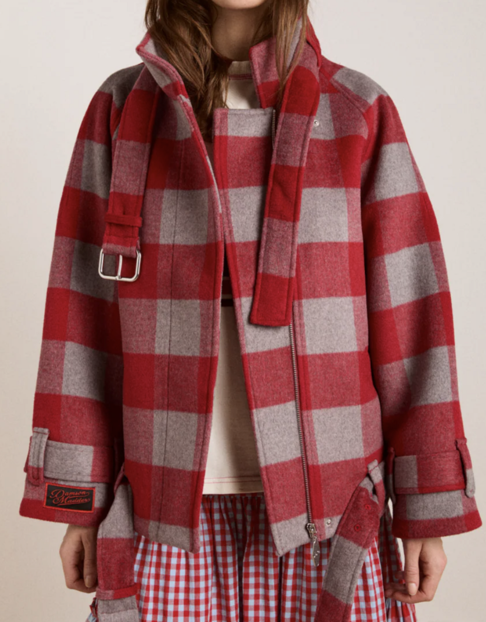 Damson Madder Bomber 'Polly Wool' - Red - Damson Madder