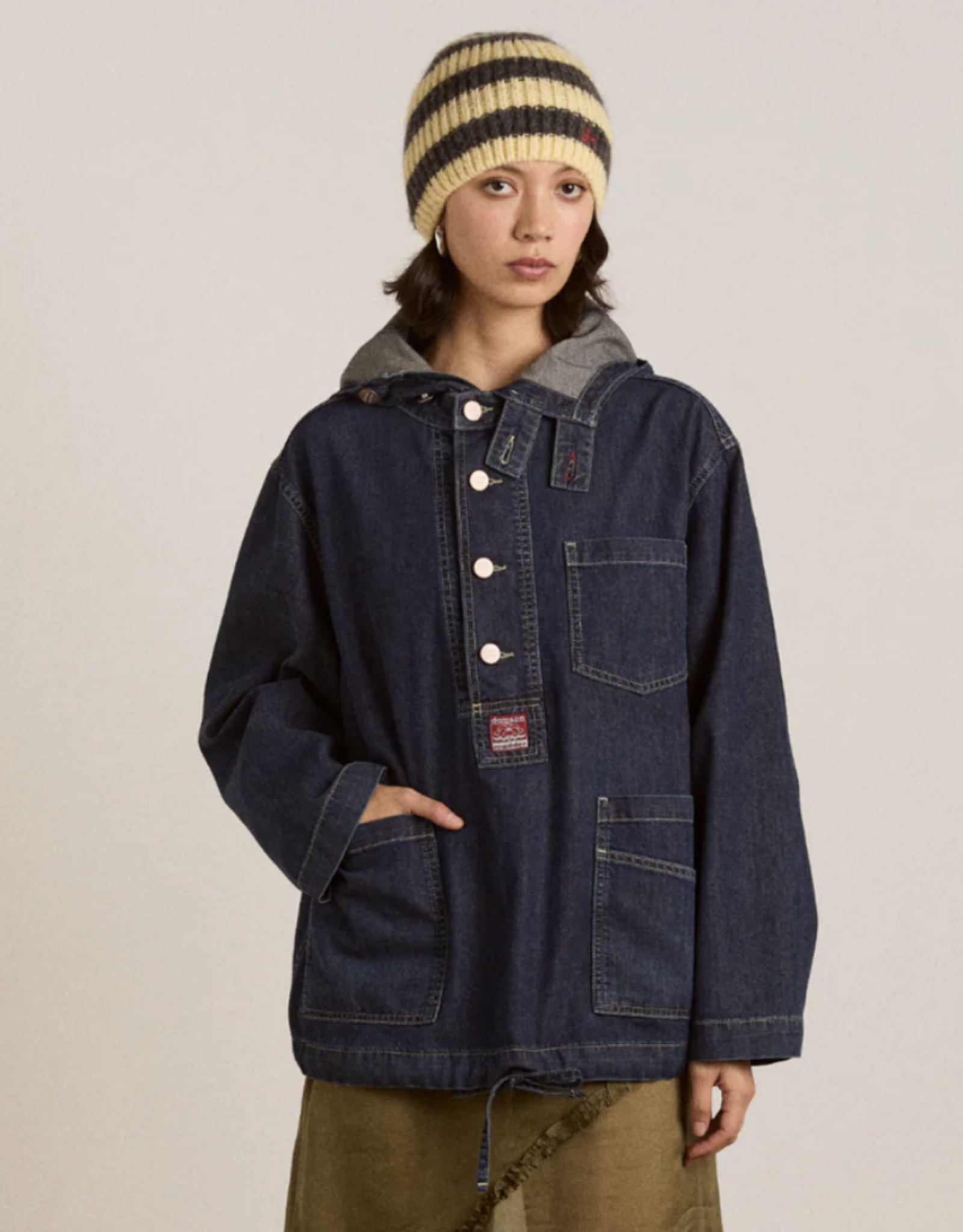 Damson Madder Hemd - Hoodie 'Briar' - Blue  - Damson Madder