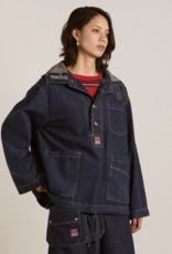 Damson Madder Hemd - Hoodie 'Briar' - Blue  - Damson Madder