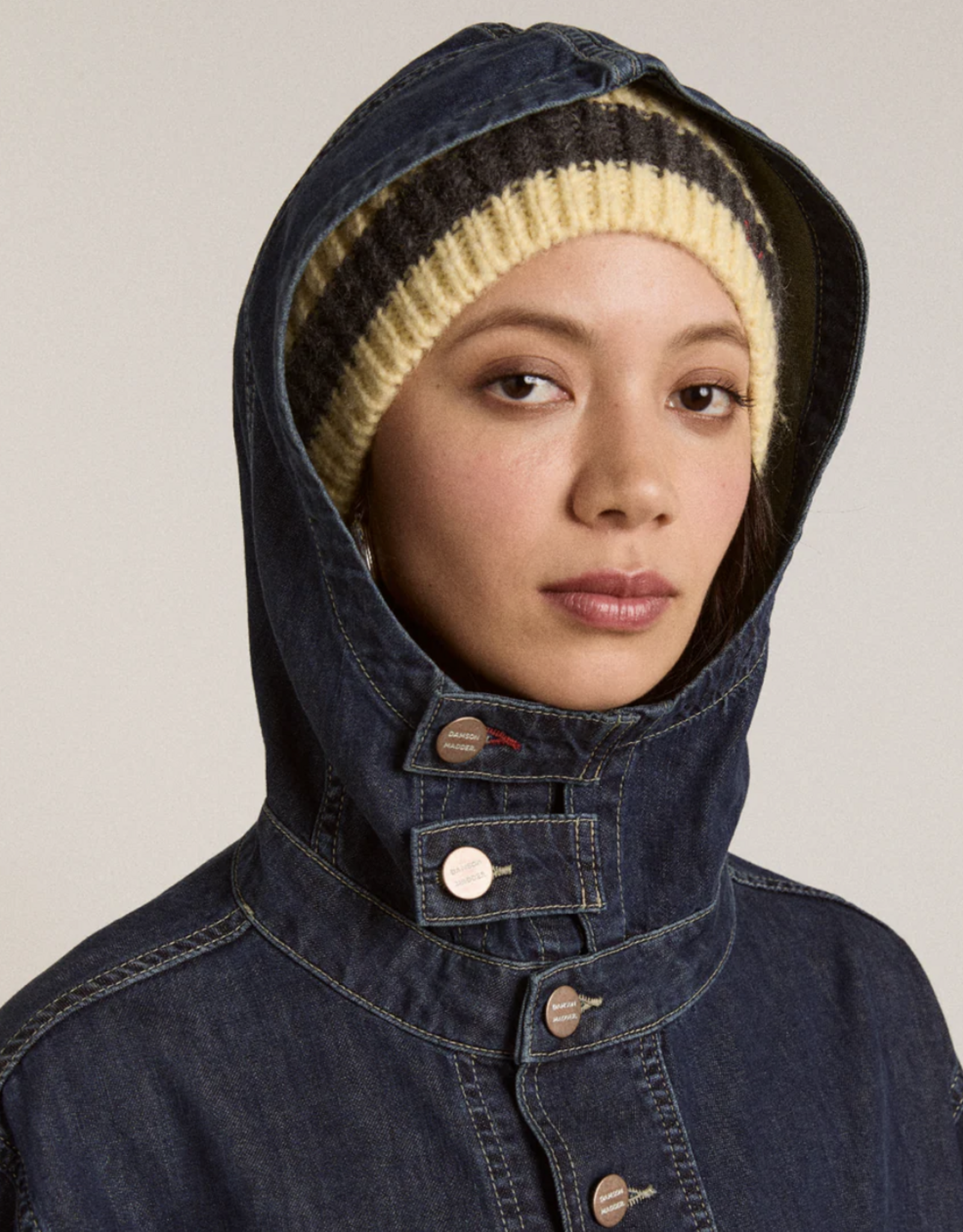 Damson Madder Hemd - Hoodie 'Briar' - Blue  - Damson Madder