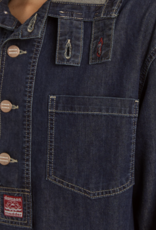 Damson Madder Hemd - Hoodie 'Briar' - Blue  - Damson Madder