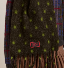 Damson Madder Sjaal 'Charcoal/Lime Spot' - Damson Madder