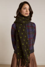Damson Madder Sjaal 'Charcoal/Lime Spot' - Damson Madder