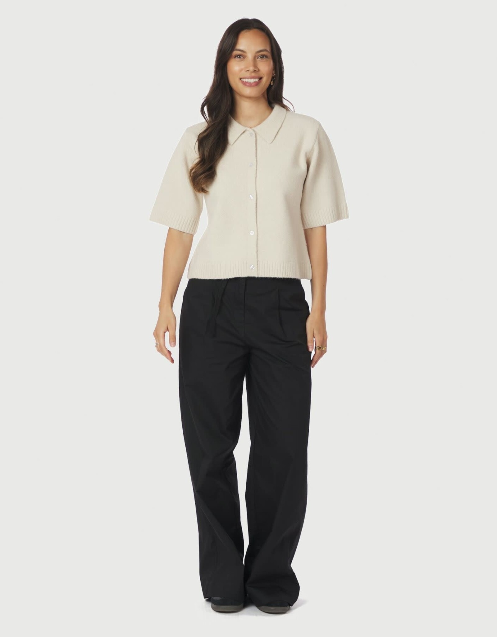 Cardigan Korte Mouw 'Cunna' - Ivory - Neo Noir