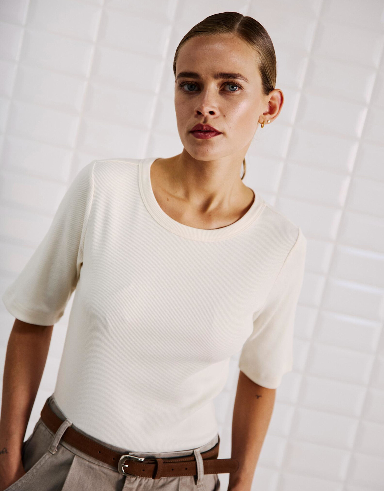 Withblack T-Shirt 'Lullu' - Pearled Ivory - Withblack