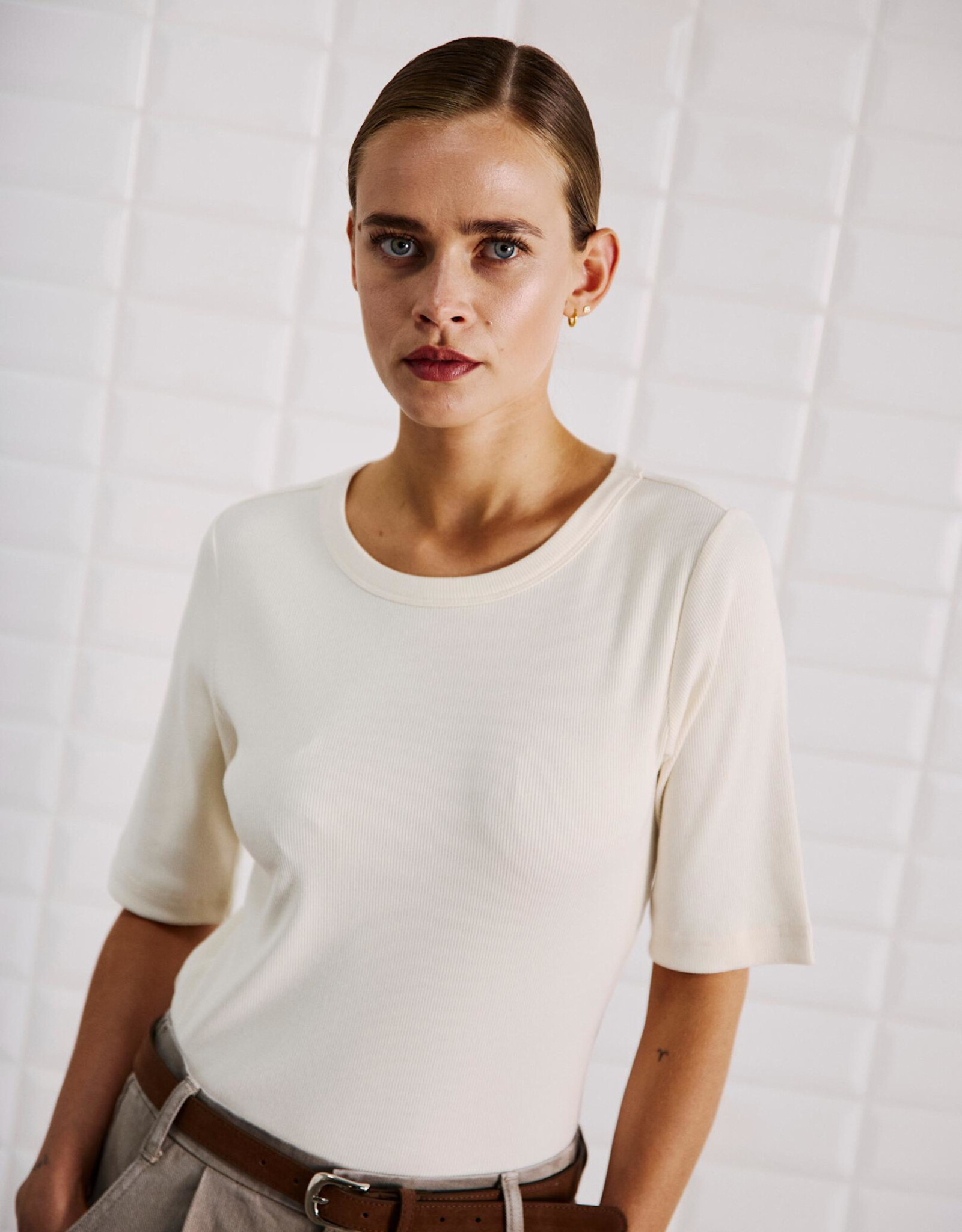 Withblack T-Shirt 'Lullu' - Pearled Ivory - Withblack