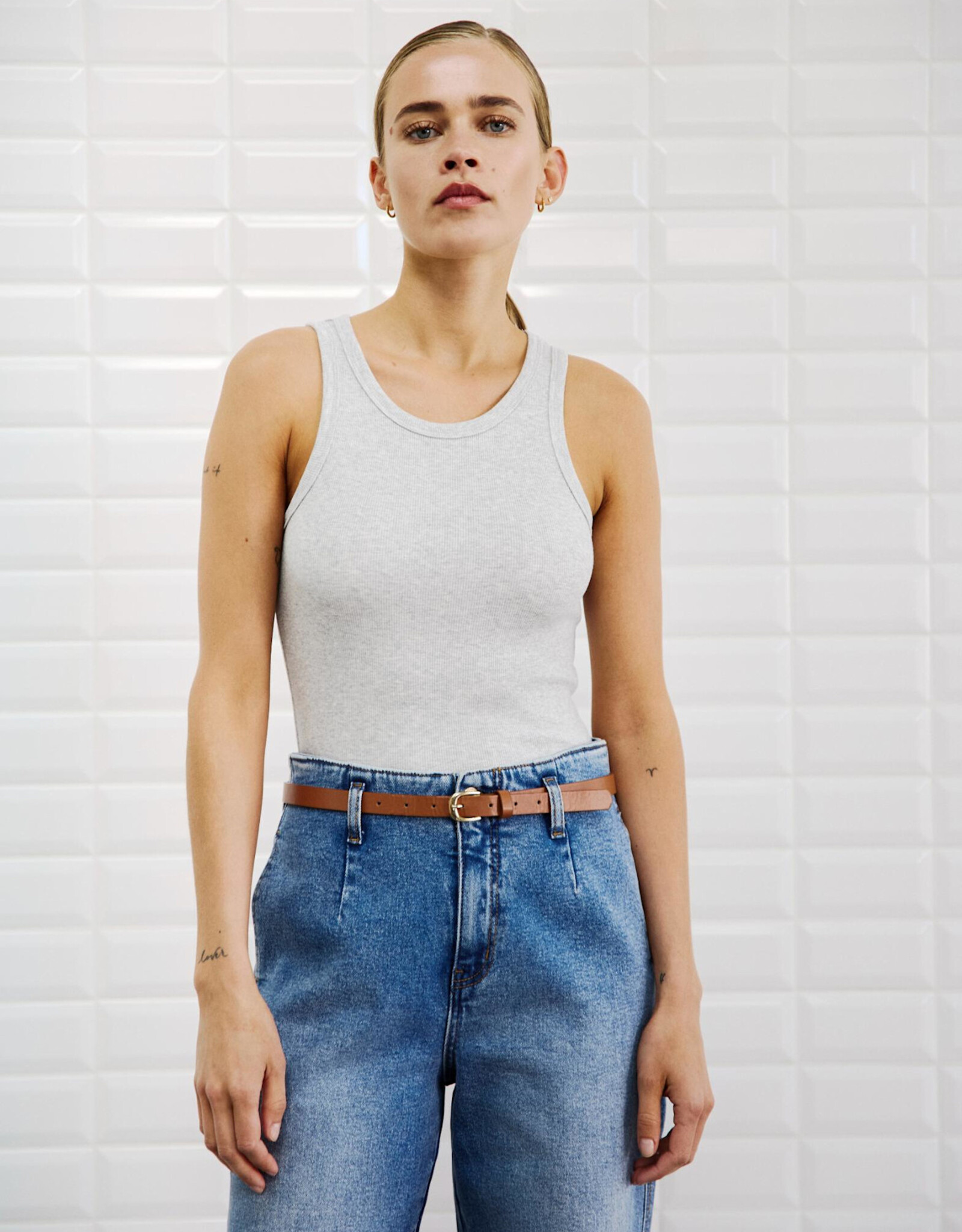 Withblack Tank Top 'Dordi' - Grey Melange - Withblack