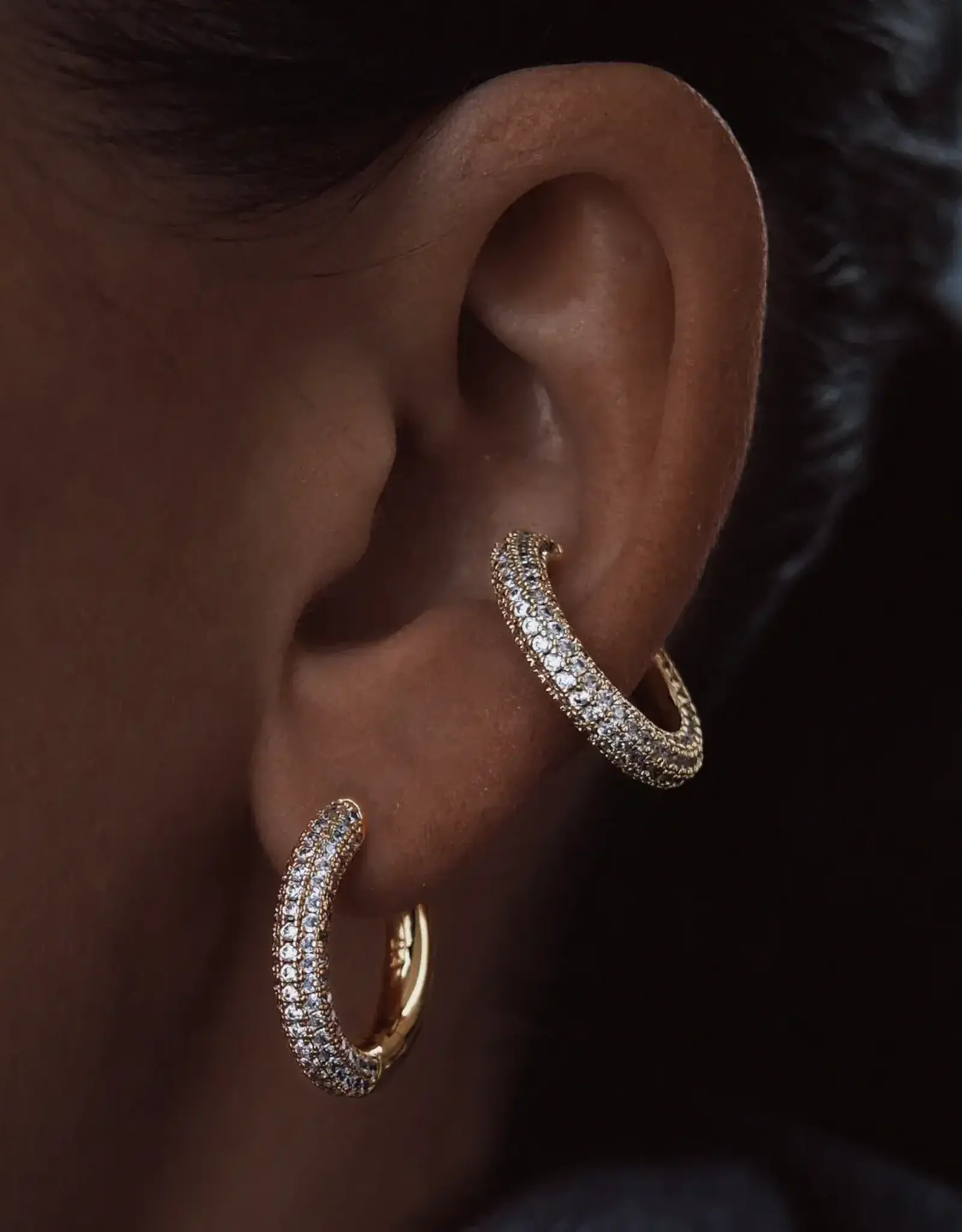 Billion Avenue Kos Diamond Earring - Gold - M 20mm - Billion Avenue