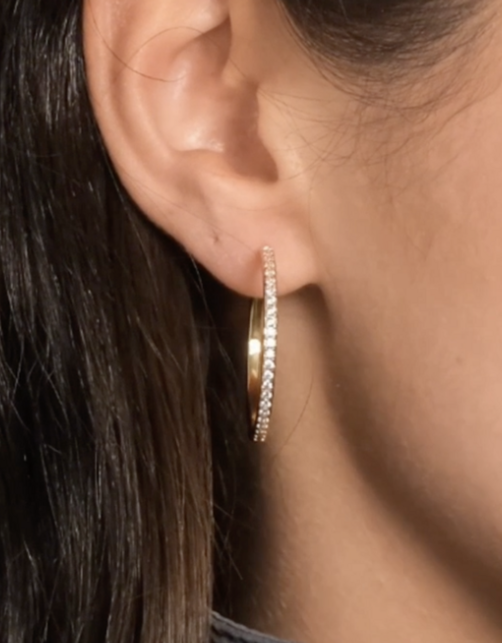 Billion Avenue Ivy L Diamond Earring 30mm - Gold - Billion Avenue