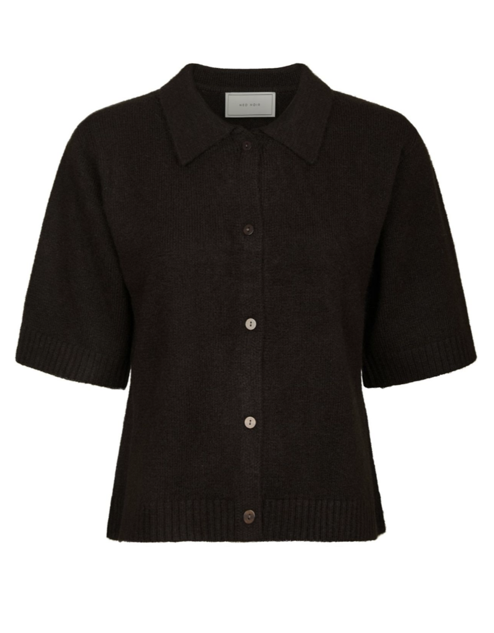 Cardigan Korte Mouw 'Cunna' - Dark Brown - Neo Noir