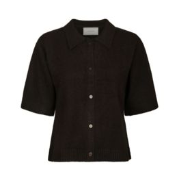 Cardigan Korte Mouw 'Cunna' - Dark Brown - Neo Noir