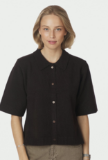 Cardigan Korte Mouw 'Cunna' - Dark Brown - Neo Noir