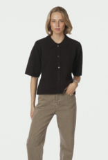 Cardigan Korte Mouw 'Cunna' - Dark Brown - Neo Noir