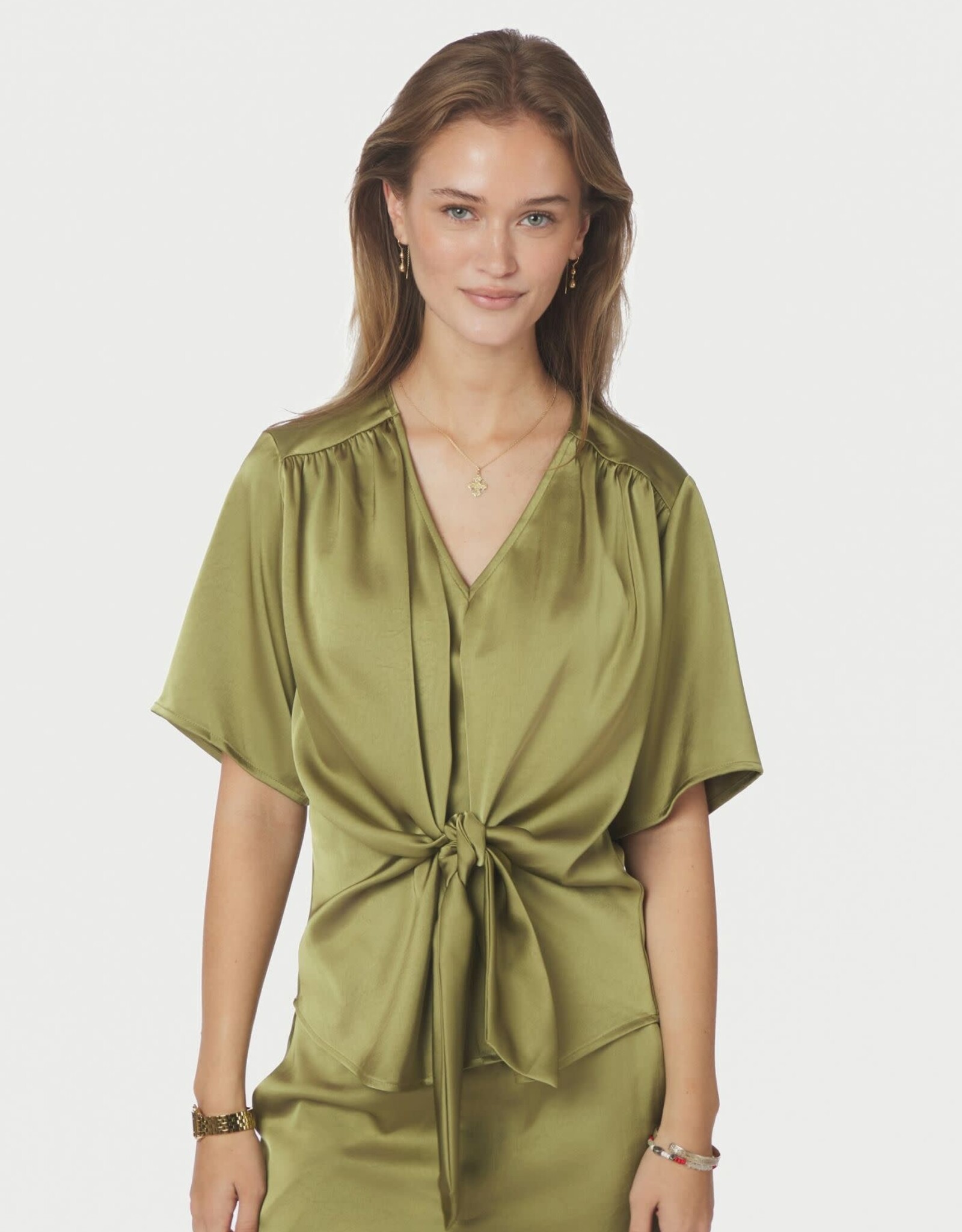 Blouse Heavy Sateen 'Casadia' - Sage Green - Neo Noir