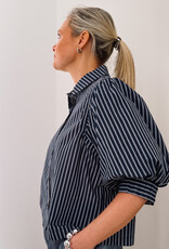 Blouse Stripe 'Etta' - Navy - Neo Noir