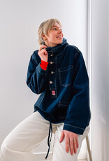 Damson Madder Hemd - Hoodie 'Briar' - Blue  - Damson Madder