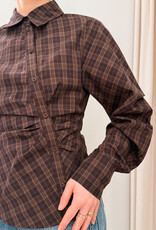 Blouse 'Neoella' - Dark Brown - Neo Noir