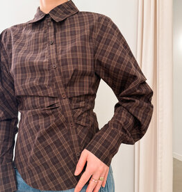 Blouse 'Neoella' - Dark Brown - Neo Noir