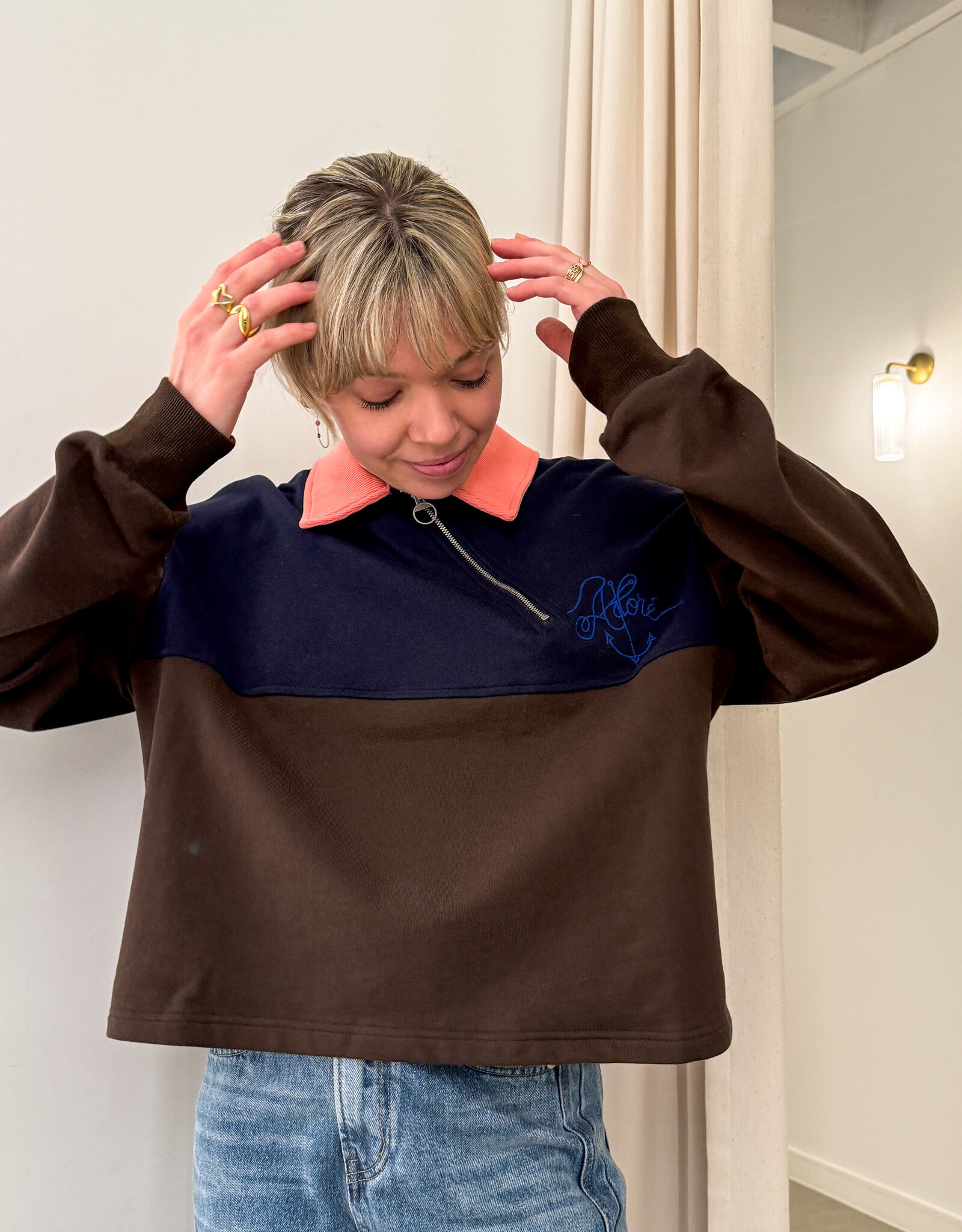 The Golden House Ad Sweater 'Isaak' - Choco Et Marine - Adoré