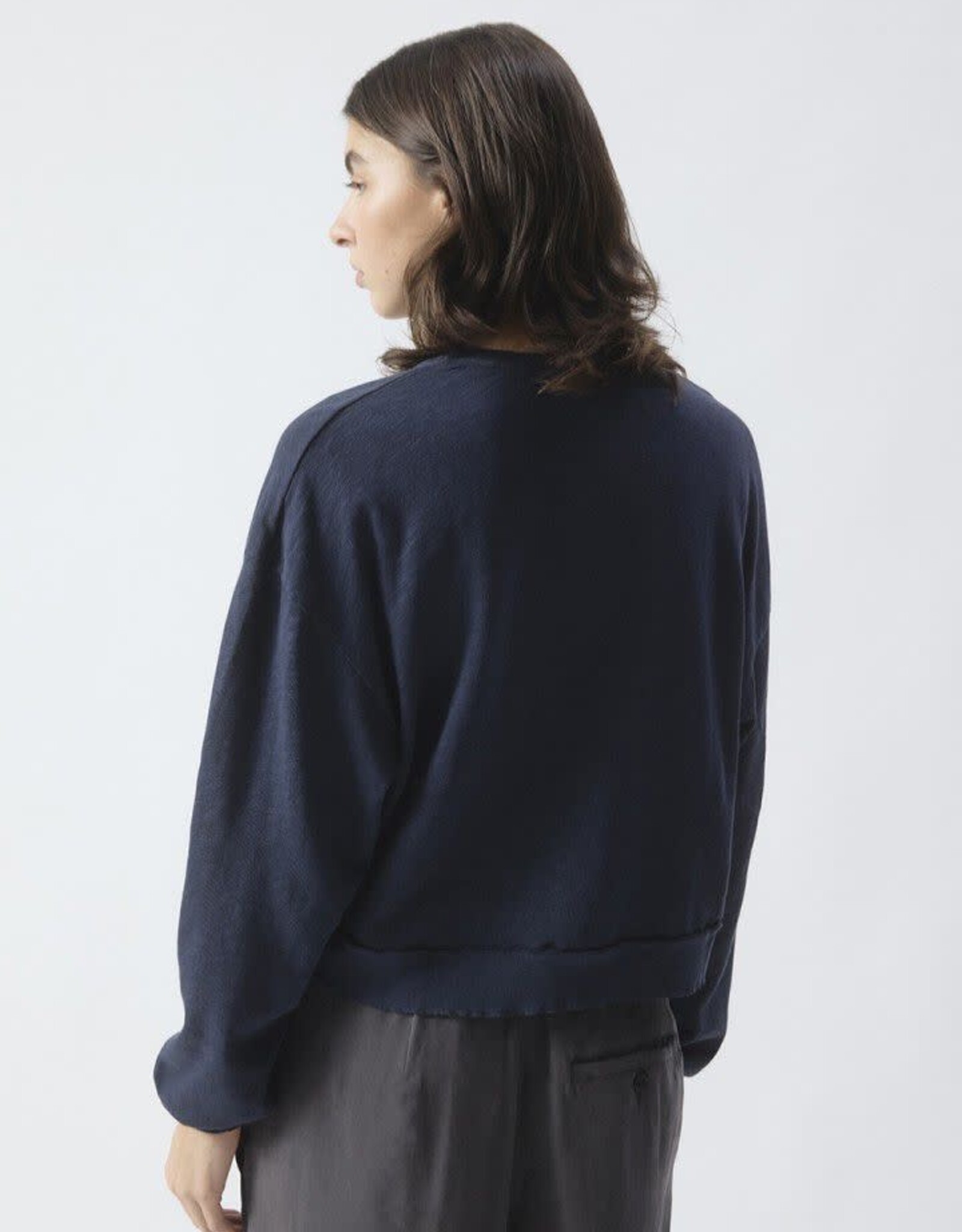 American Vintage T-Shirt Lange Mouw 'Sonoma' - Navy Blue Vintage - Son02IG - American Vintage