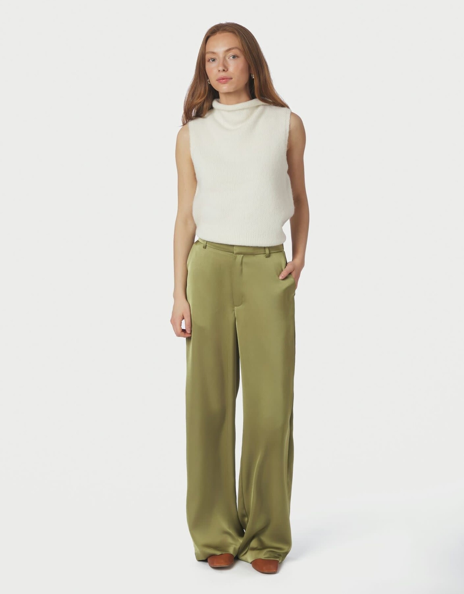 Broek Heavy Sateen 'Emmet' - Sage Green - Neo Noir