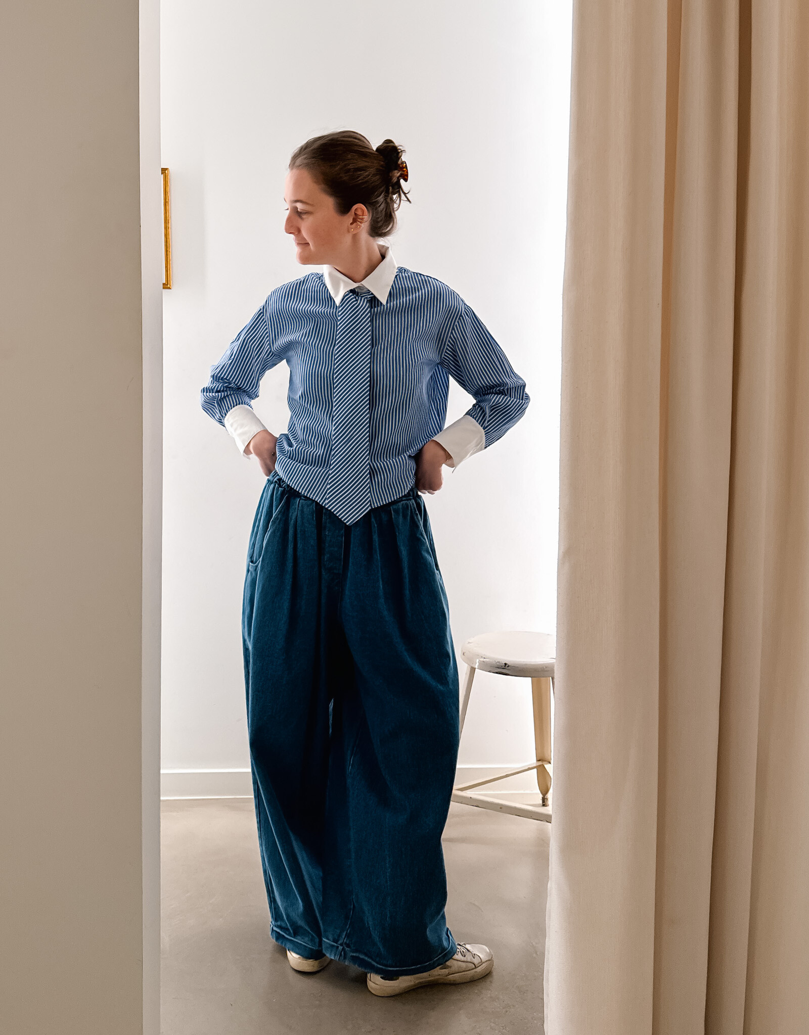 Orfeo - LMK Blouse 'Hannael' - Rayures Bleues - Orfeo