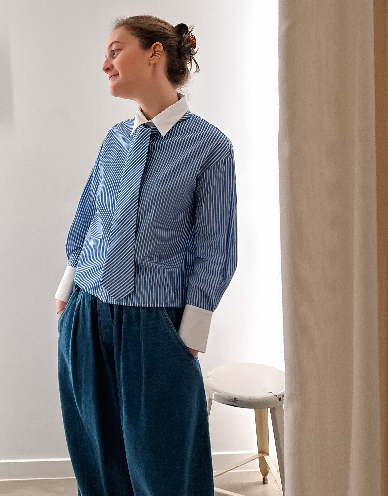 Orfeo - LMK Blouse 'Hannael' - Rayures Bleues - Orfeo