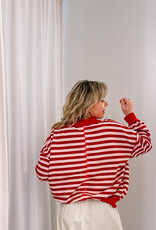The Golden House Mom Sweater Stripe 'Bieke' - Red  TU