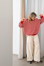 The Golden House Mom Sweater Stripe 'Bieke' - Red  TU
