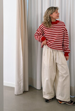 The Golden House Mom Sweater Stripe 'Bieke' - Red  TU