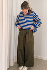 The Golden House Mom Sweater Stripe 'Bieke' - Electrique Blue  TU