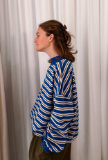 The Golden House Mom Sweater Stripe 'Bieke' - Electrique Blue  TU