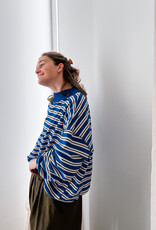 The Golden House Mom Sweater Stripe 'Bieke' - Electrique Blue  TU