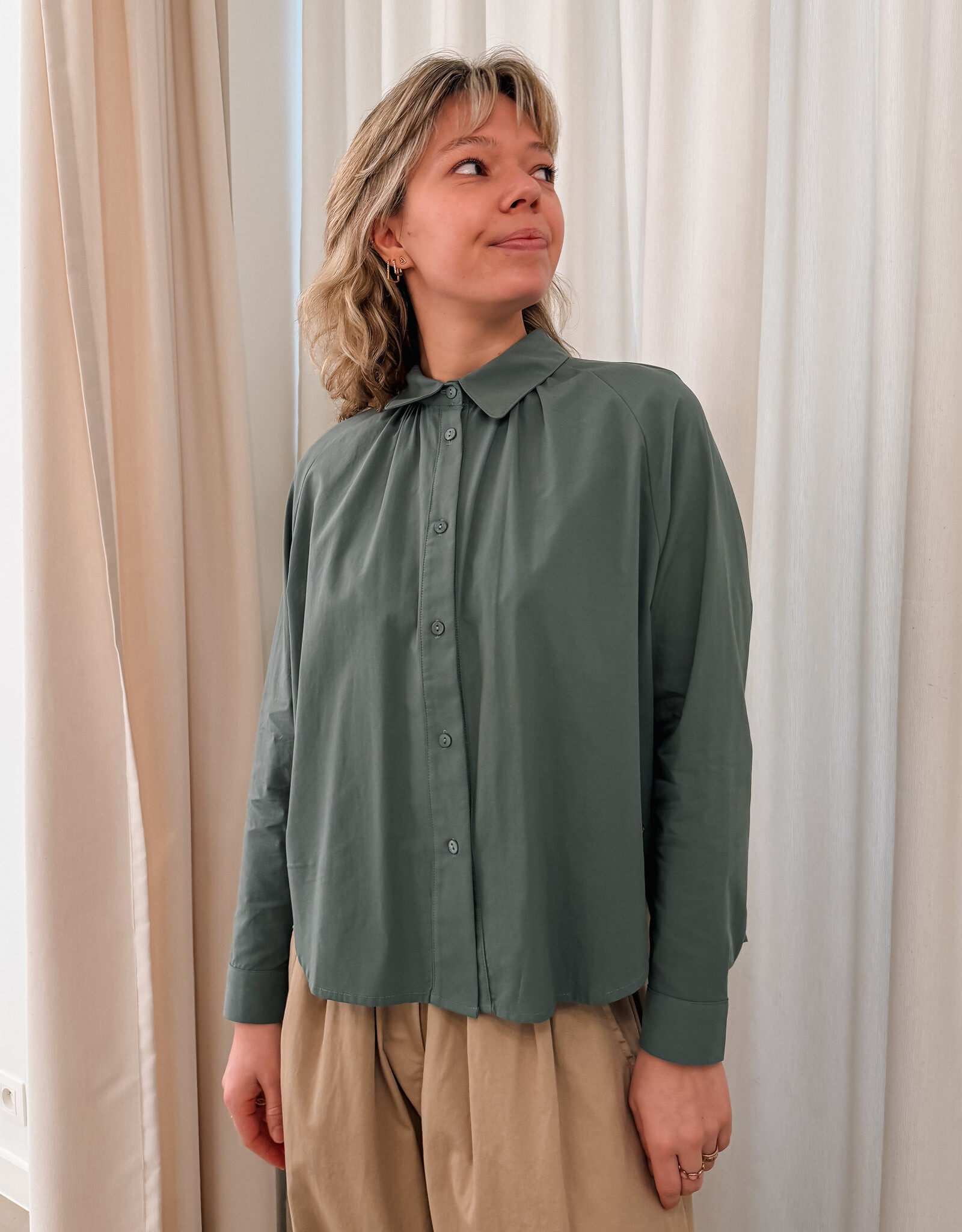 The Golden House Ad Blouse 'Bora Bora' - Kaki - Adoré