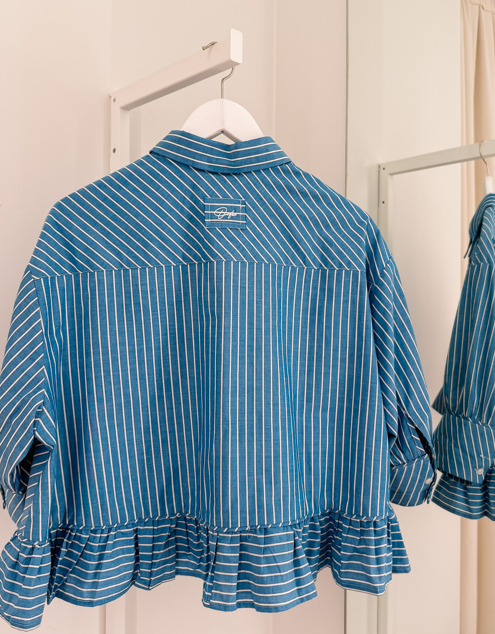 Orfeo - LMK Blouse 'Jahnis' - Rayures Turquoises - Orfeo