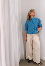 Orfeo - LMK Blouse 'Jahnis' - Rayures Turquoises - Orfeo