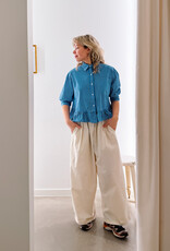 Orfeo - LMK Blouse 'Jahnis' - Rayures Turquoises - Orfeo