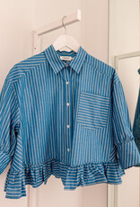 Orfeo - LMK Blouse 'Jahnis' - Rayures Turquoises - Orfeo