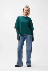 Catwalk Junkie T-Shirt Lange Mouw 'Lace Sleeves' - Sea Moss - Catwalk Junkie