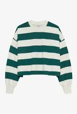 Catwalk Junkie T-Shirt Long Sleeve 'Oversized Striped' - Sea Moss - Catwalk Junkie