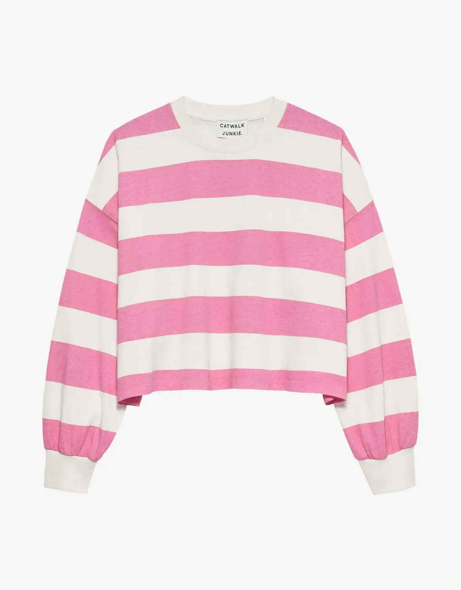 Catwalk Junkie T-Shirt Long Sleeve 'Oversized Striped' - Rosebloom - Catwalk Junkie