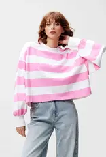 Catwalk Junkie T-Shirt Long Sleeve 'Oversized Striped' - Rosebloom - Catwalk Junkie