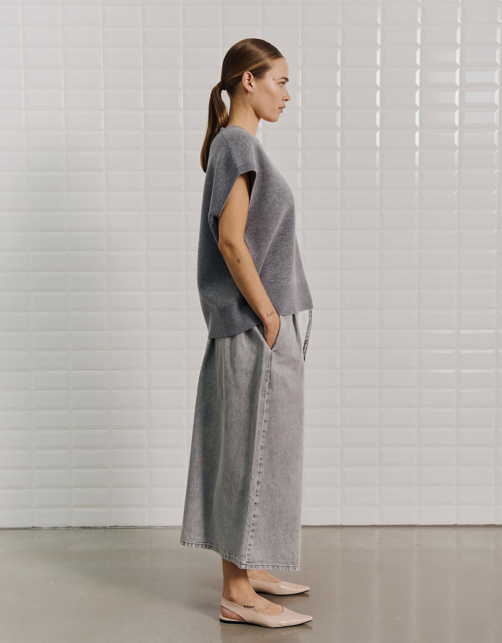 Withblack Spencer V-Neck 'Cooper' - Grey Melange - Withblack