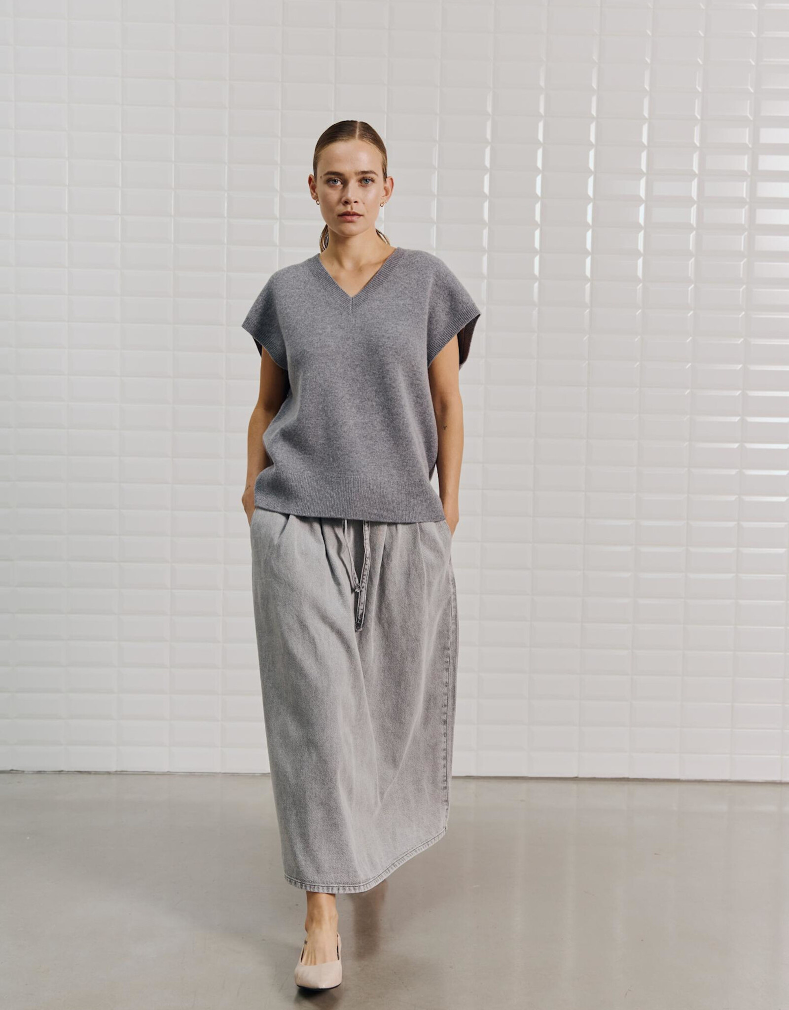 Withblack Spencer V-Neck 'Cooper' - Grey Melange - Withblack